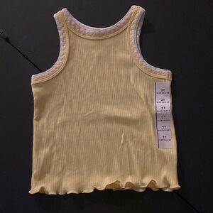 Yellow Ribbed Tank Top